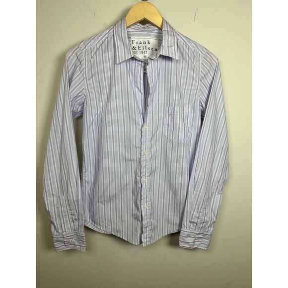 Frank And Eileen Barry Superlux Button Up Women’s Size XS Pink/Blue - Picture 2 of 9